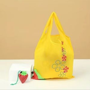 Yellow Strawberry Reusable Shopping Bag/ Tote